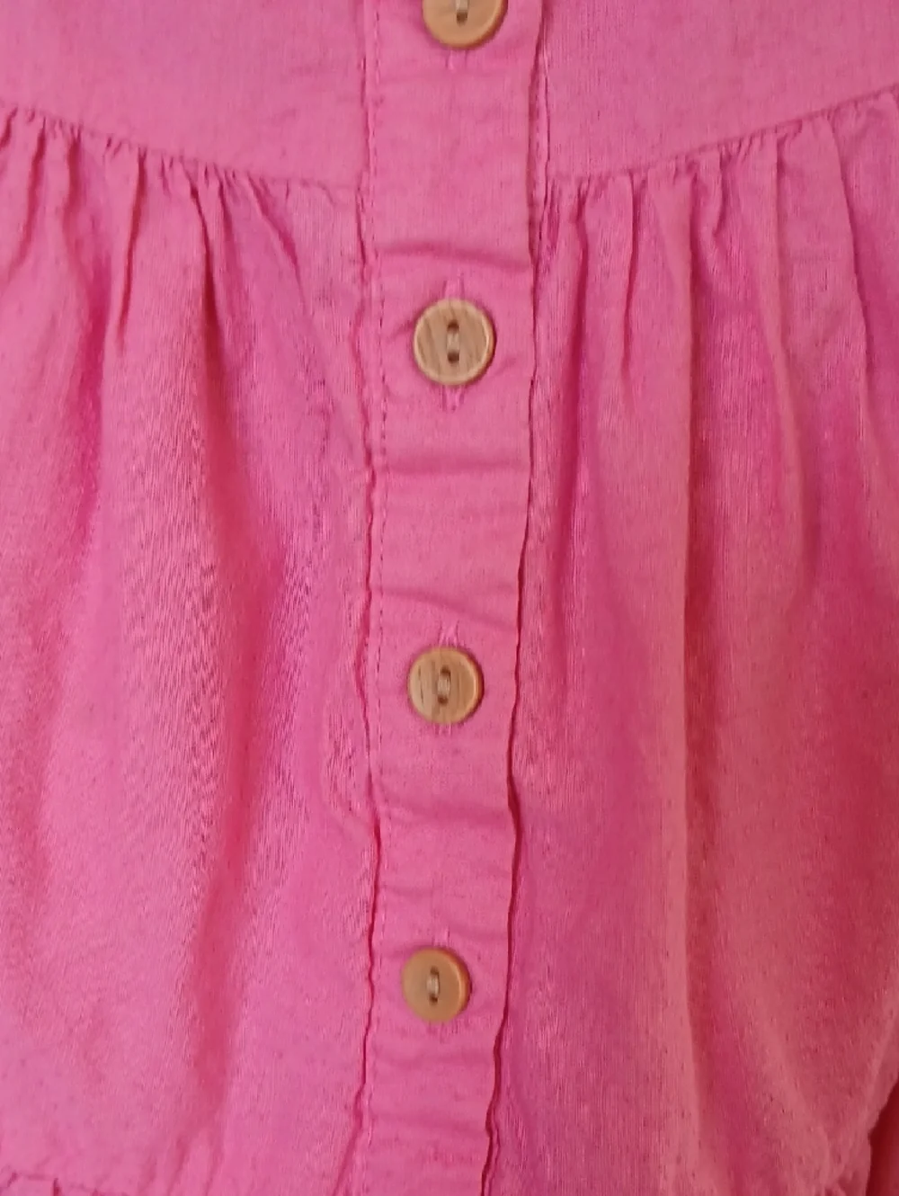Max Studio Pink Button-Front Ruffle Dress with Lace Trim Girls SZ 3T